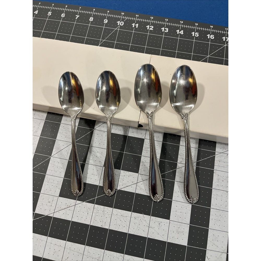 Lenox Tudor Bead Augusta (2) Teaspoon (2) Oval /‎ Soup Spoons Stainless Flatware